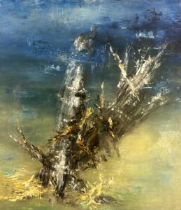 Caroline List oil on canvas 1989. Above the land Below The Sea